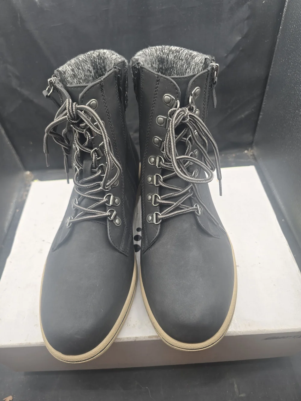 torrid Black Chukka Boots‎ with Faux Fur Collar